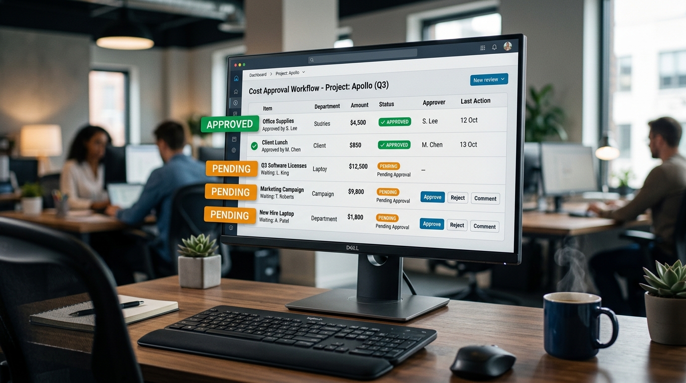 Kostgoedkeuring workflow in OneHup